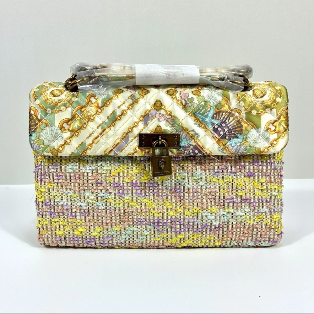 NEW Kurt Geiger London Brixton MixShoulder Bag satin fabric dust bag and tag